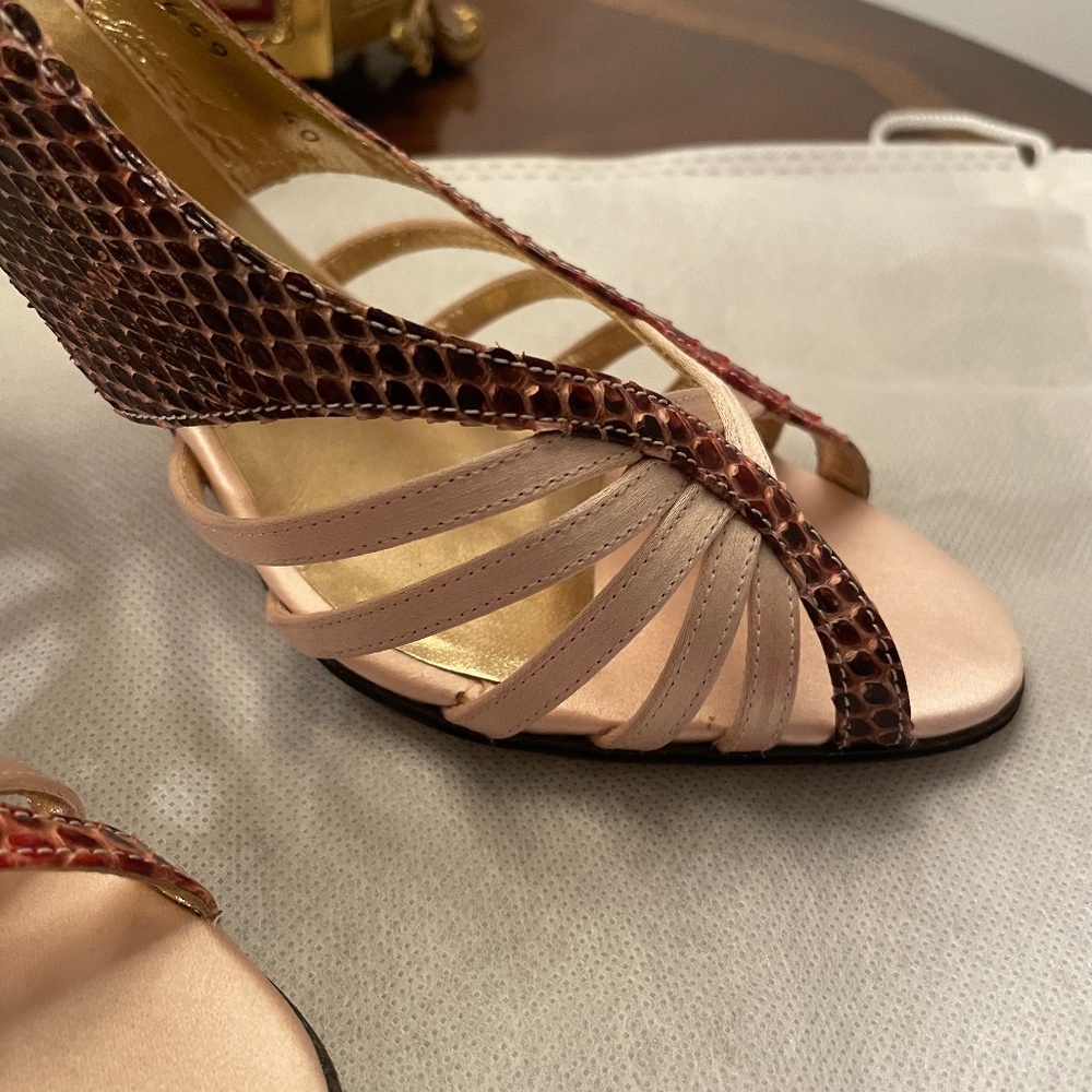 Designer Dolce & Gabbana Italy Satin' and Snake Skin PRISTINE - Picture 3 of 5